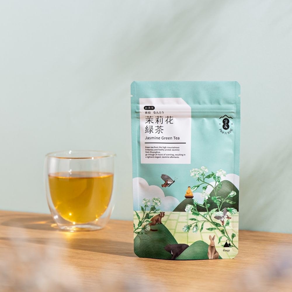 [102 Years Old] Taiwanese Tea, Island Peak Chaming Jasmine Green Tea, Tea Bags, 12g (2g X 6Pack)