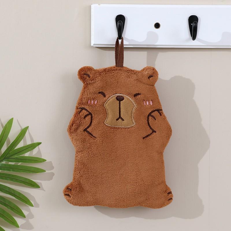 Cartoon Kitchen Hand Towel - Thick, Absorbent, Lint-Free, Cute Hanging Dishcloth for Bathroom and Household Use