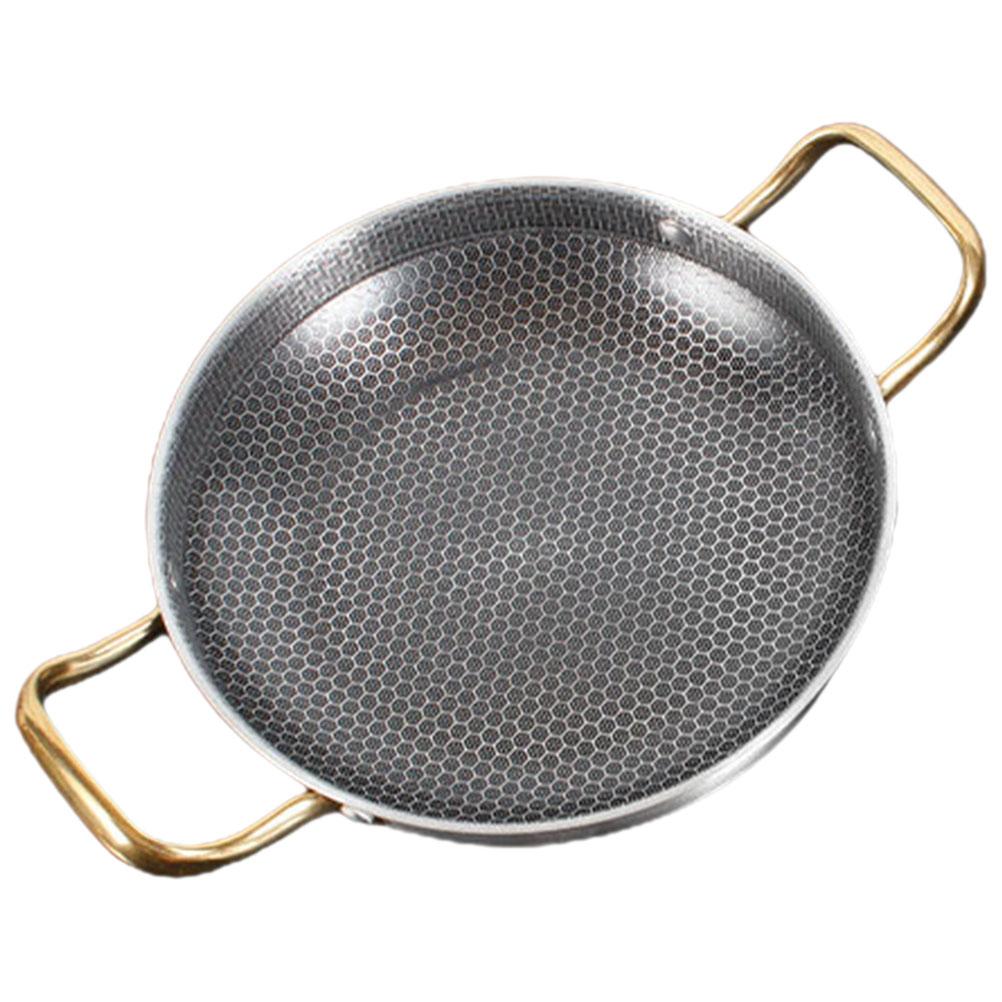 Thickened Dry Pot Stainless Steel Honeycomb Pan Crayfish Frying Pan Kitchen Cookware Non Stick Fry Pan Outdoor Pans Lightweight