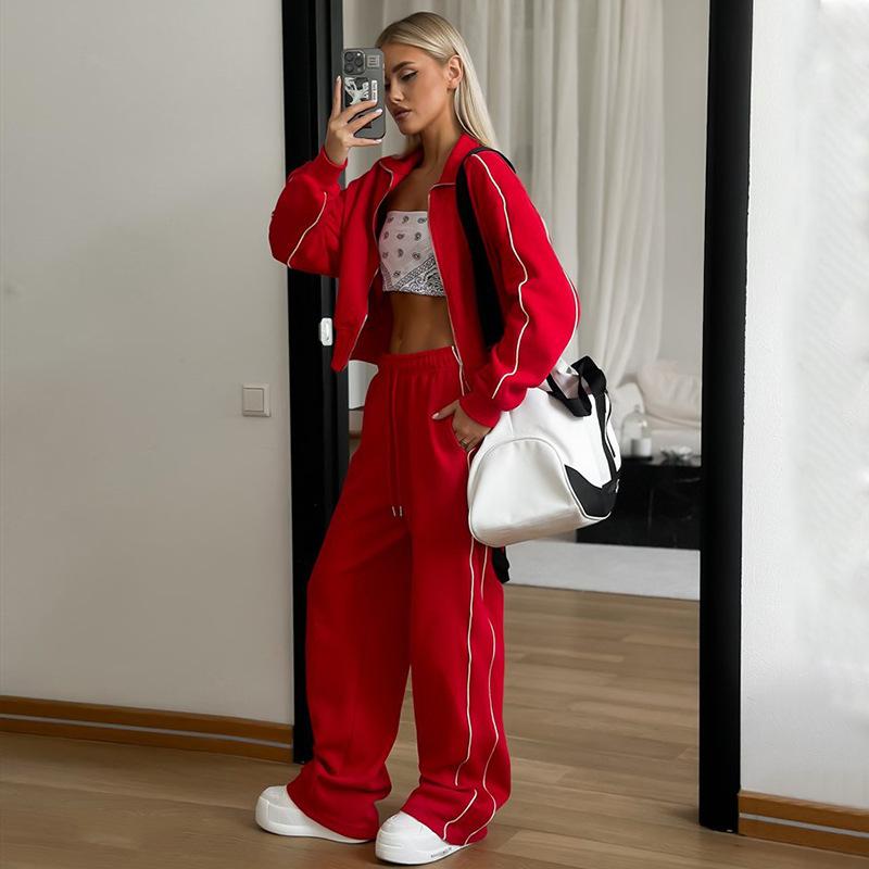 Women's Casual 2 Piece Outfits Zip Up Hoodie Sweatshirt and Drawstring Jogger Pants Set