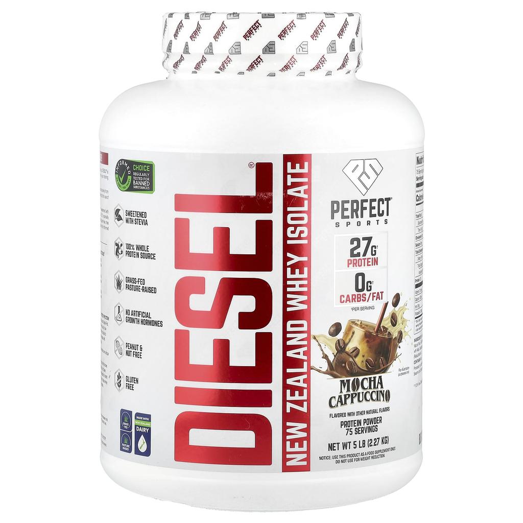 Diesel, New Zealand Whey Isolate, Mocha Latte Cappuccino, 2.27Kg(5Lbs)