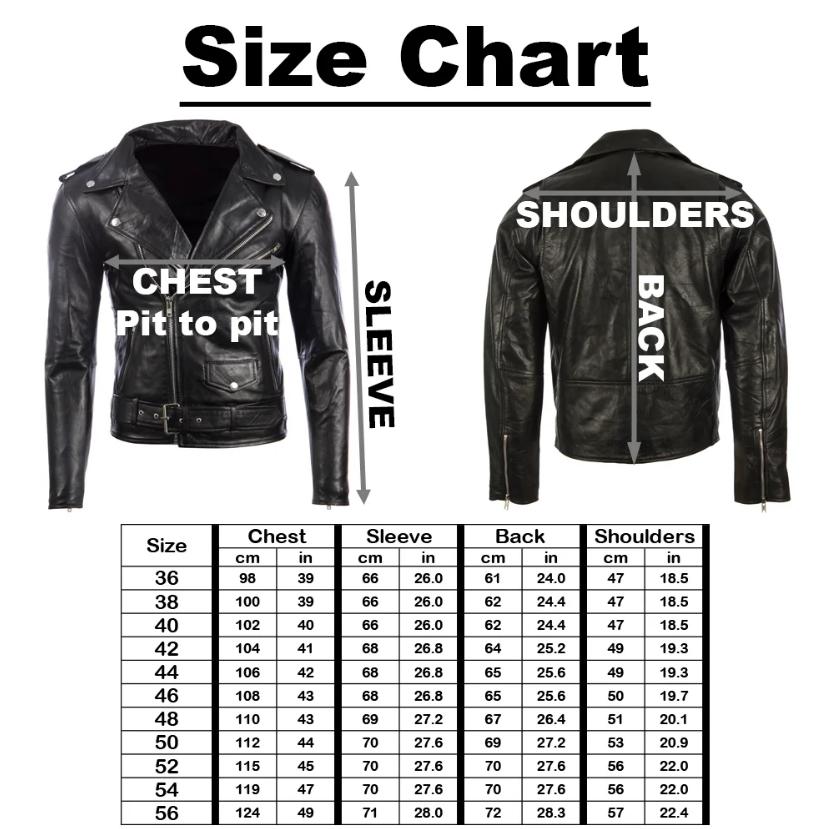 AVIATRIX Men's Genuine Leather Biker Jacket (N2KG) - Black