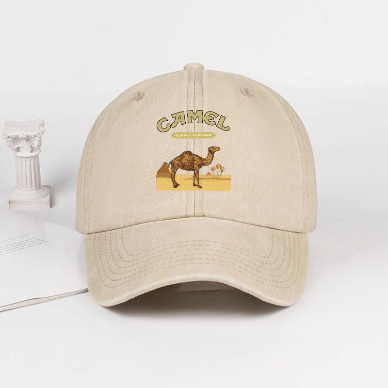 1-teilige Baseballkappe mit Kamelprint Klassischer minimalistischer Retro-Stil Atmungsaktives weiches Gewebe Perfekt für Arbeit und Alltag Verstellbar