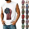 Men's Sleeveless Athletic Vest Muscle Tank Top Casual Fit Crew Neck Graphic Print Lightweight Fabric for Outdoor Gym Training