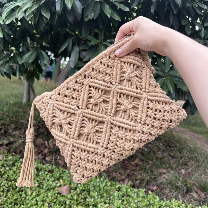 2025 Woven Tassel One-Shoulder Crossbody Clutch