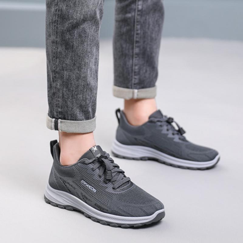 

Мужские сетчатые дышащие повседневные износостойкие удобные нескользящие спортивные туфли 44 серый