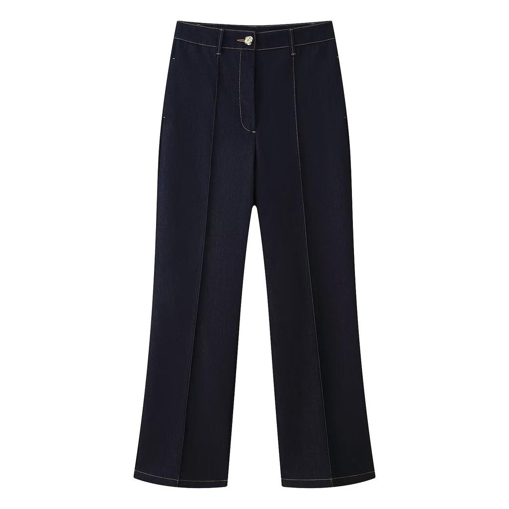 European and American Style, New Women's Clothing, Foreign Style, Versatile Color Contrast, Short Jacket, Straight Prismatic Pants