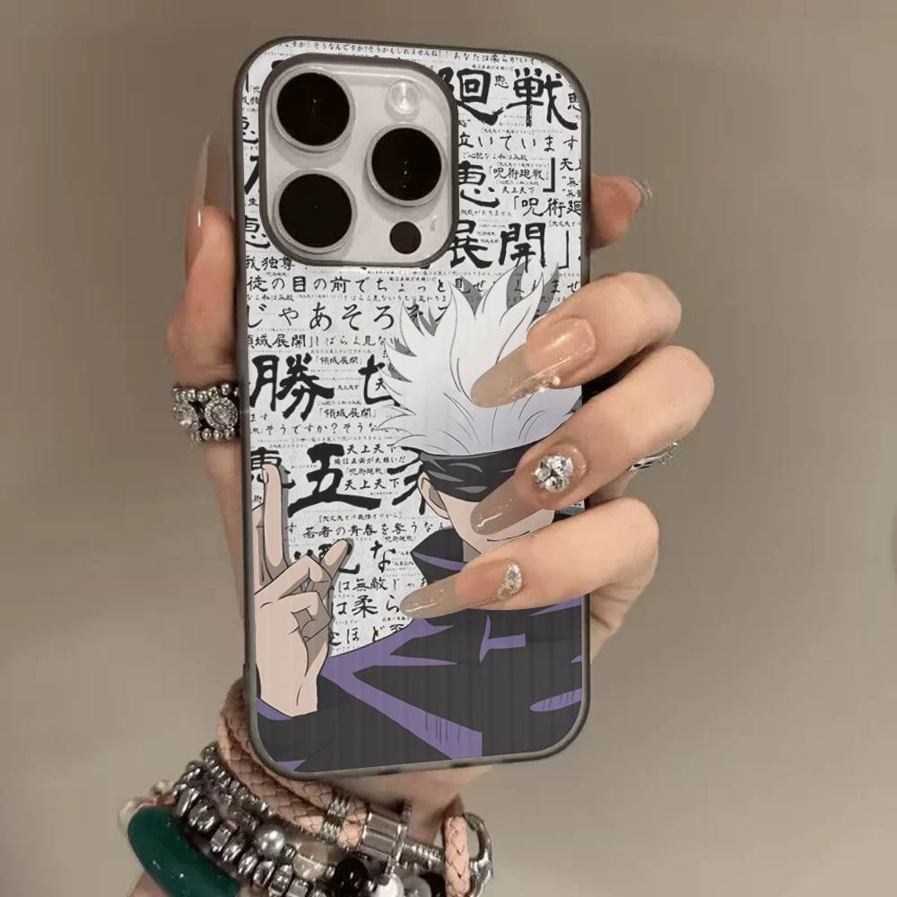 Jujutsu Kaisen Satoru Gojo Comics Luxury Ripple Shockproof Phone Case For IPhone 17 Air 16 15 14 13 12 11 Pro Max Plus Pro