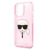 Karl Lagerfeld Klhcp13Xkhtuglp Iphone 13Pro Max 6,7 Różowy/Pink Twardy Brokatowy Pokrowiec Z Głową Karla