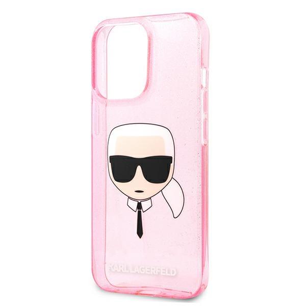 Karl Lagerfeld Klhcp13Xkhtuglp Iphone 13Pro Max 6,7 Różowy/Pink Hardcase Glitter Karl`s Head