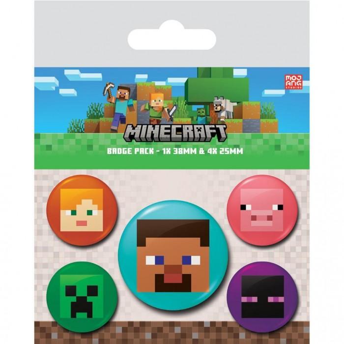 Minecraft Faces Badge (Pack of 5)