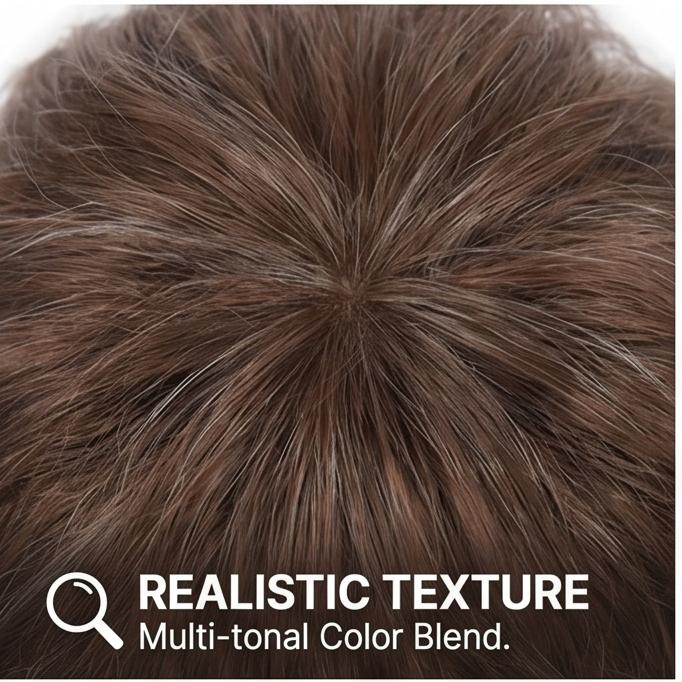 Herren-Kurzhaarperücke, Braun, Hitzebeständig, Synthetisch - Natürlicher Realistischer Stil, Atmungsaktive Verstellbare Kappe für Tägliches & Lässiges Tragen, Sofort lieferbar
