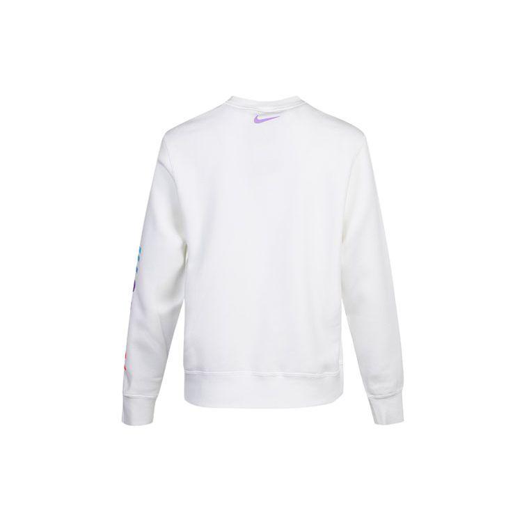 Nike Sportswear Logo Print Fleece Crewneck Sweatshirt Women Sweatshirts White DC3941-100