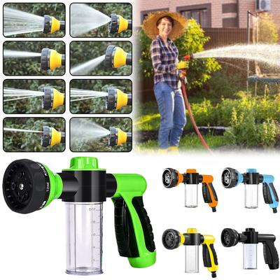 Portable Auto Foam Lance Water Gun,8 In 1 Jet Spray Gun Soap Dispenser,Car Washer Sprayer Cleaning Tool For Backyard Gardening