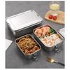 304 Stainless Steel Lunch Box With Partition Lunch Box Straight Type Preservation Box Thickened Food Storage Box Lunch Box