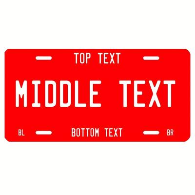 Personalized Aluminum License Plate Photo Text Car Wall Decor