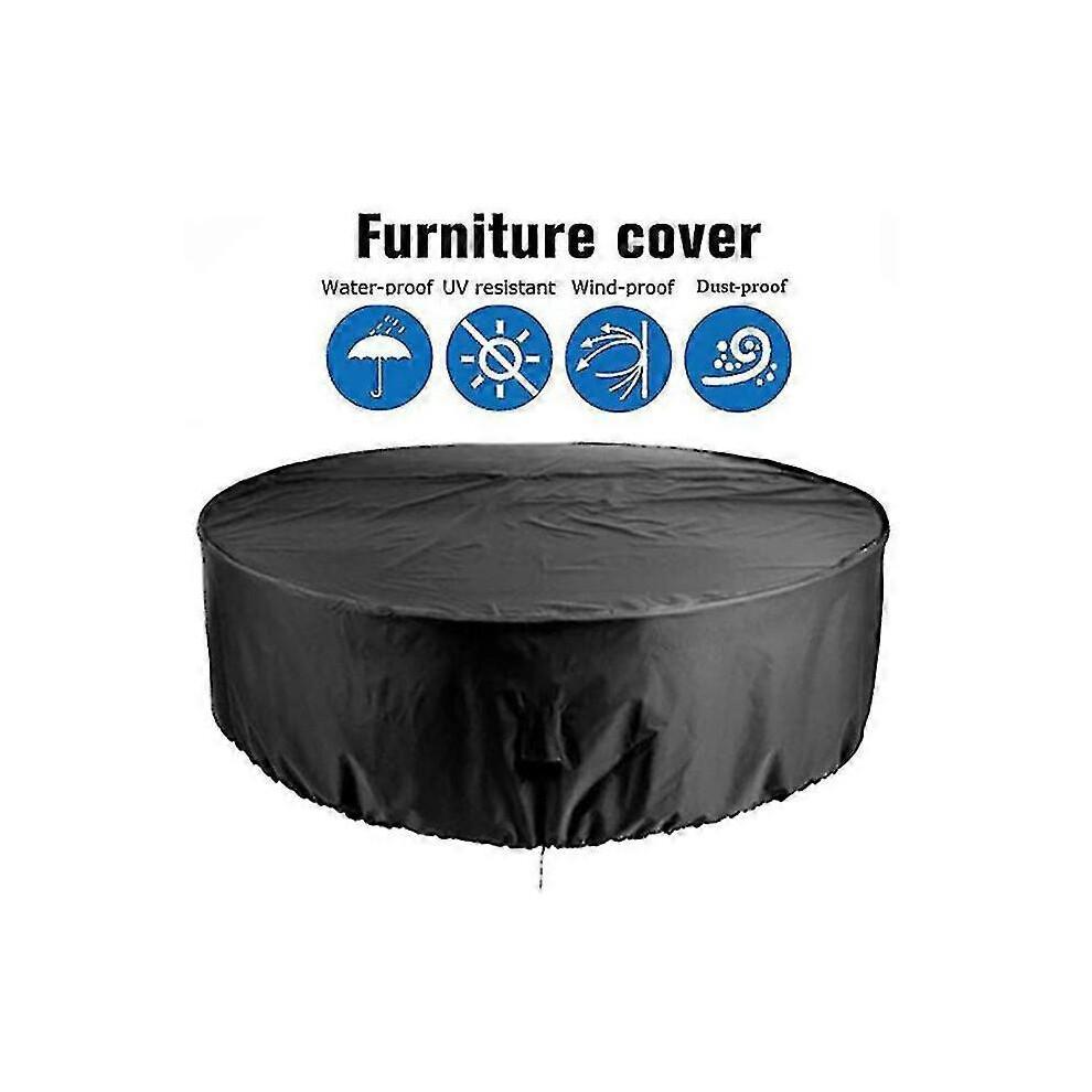 Round Terrace Furniture Cover, Waterproof Outdoor Table And Chair Cover, Outdoor Furniture Cover