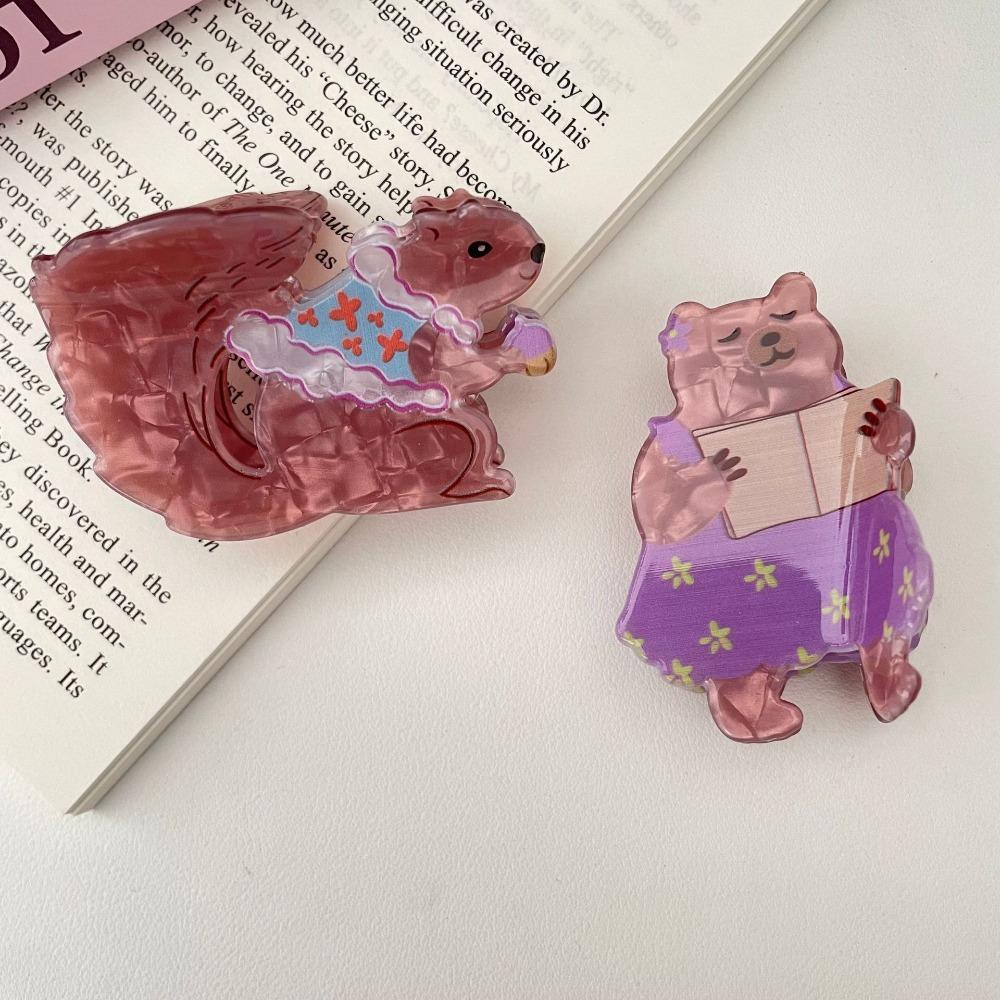 Penguin Cute Rabbit Hair Grab Animals Acrylic Shark Clip Cute Cartoon Hair Claw  Woman Girls