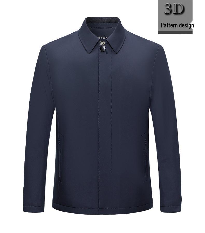 Herren Baumwoll-Reversjacke - Business Casual, Warm, Perfekt für Väter mittleren und höheren Alters