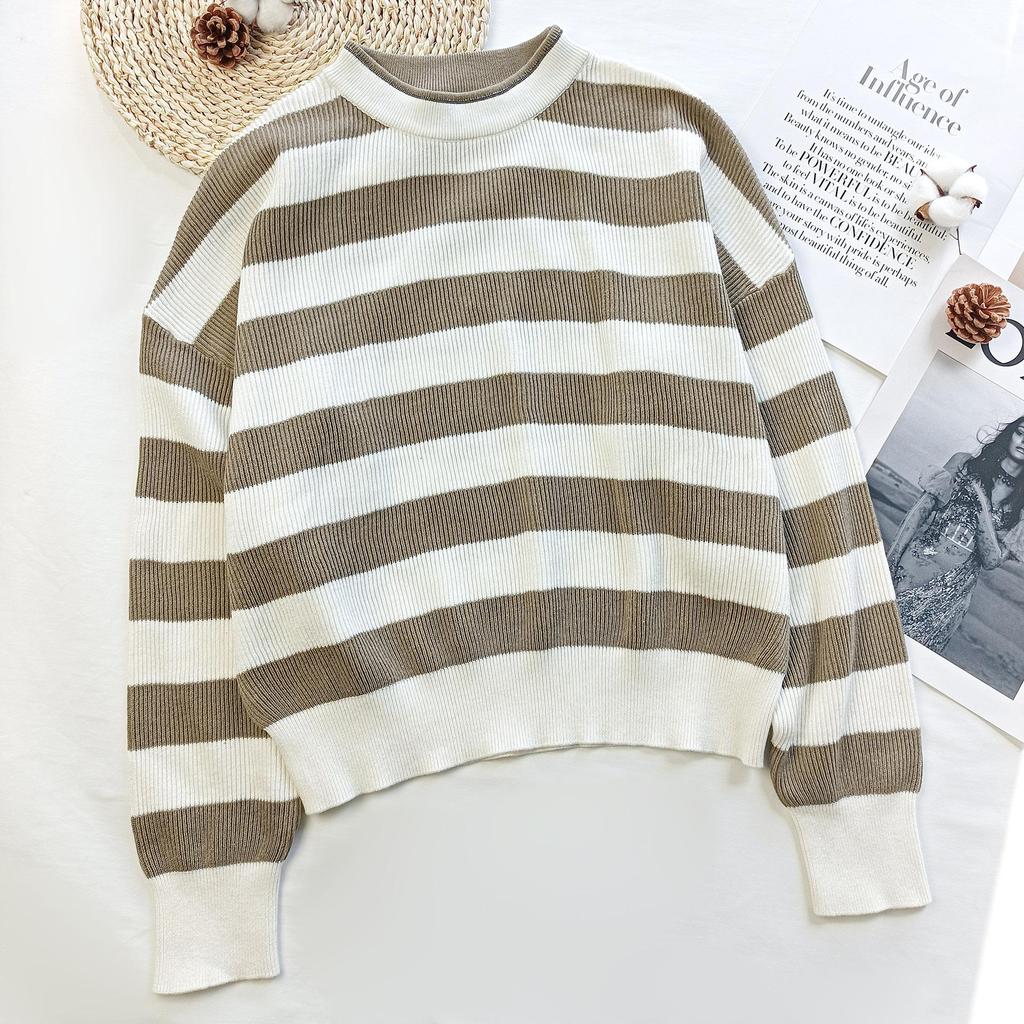 YIJIAN Women's Casual Striped Knit Sweater - Spring Fashion Staple