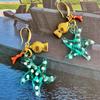 Starfish Ocean Earrings: Seahorse Series with Goldfish and Coral Design in Stainless Steel