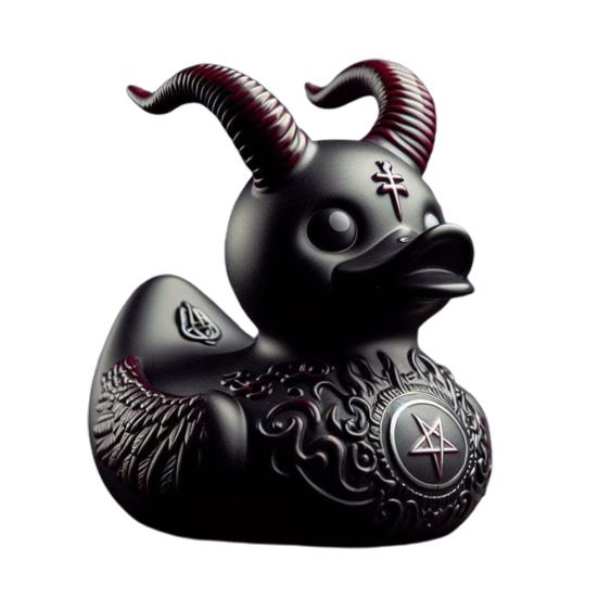 Punk Duck Figurine Gothic Deathrock Duck Model Resin Statue Ornament Black Figure Sculpture Toy