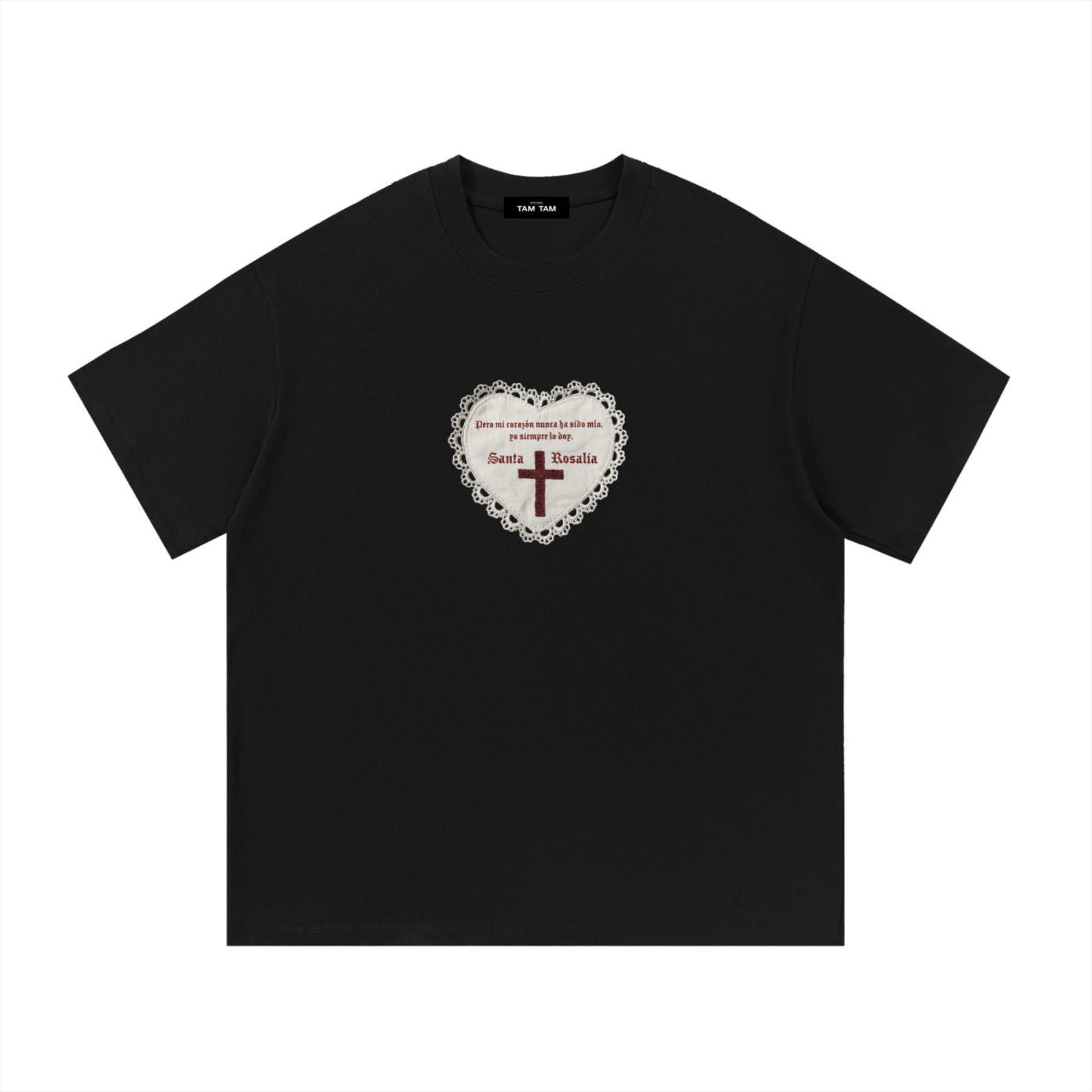Oversized Rosalia Graphic Tee | Gothic Heart, Streetwear T-Shirt S