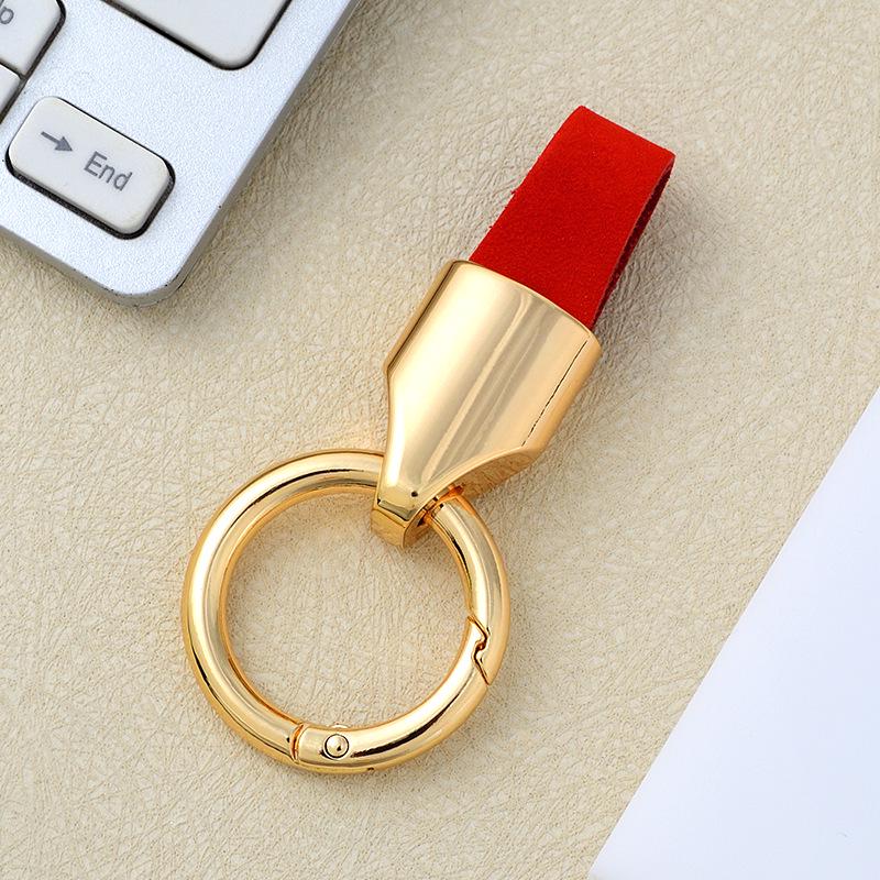 Personalisierter Auto-Schlüsselanhänger für Herren - Kurzer Anti-Verlust-Leder-Schlüsselanhänger mit aufgedrucktem Logo