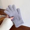 Korean Version of Winter Gloves Imitation Mink Gloves New Solid Color Sweet Ins Plush Warm Gloves Cycling Cold