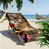 Floral Animals Print Beach Towel, Large Soft Quick Dry Towel for Beach Camping Swimming
