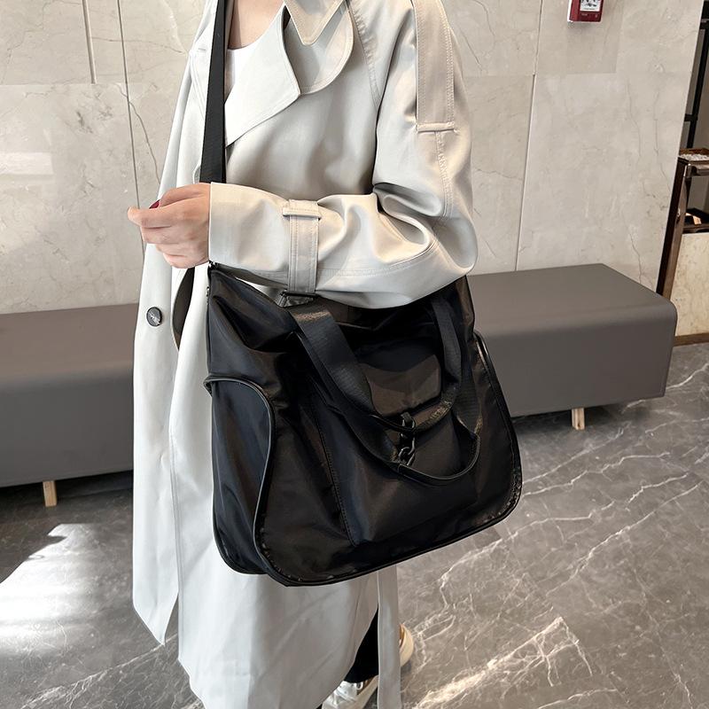 Nylon large-capacity bag women's 2025 new texture versatile student tote bag trendy simple shoulder oblique span bag