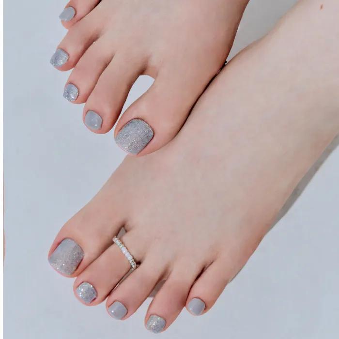 Silver Sparkle Gel Pedi