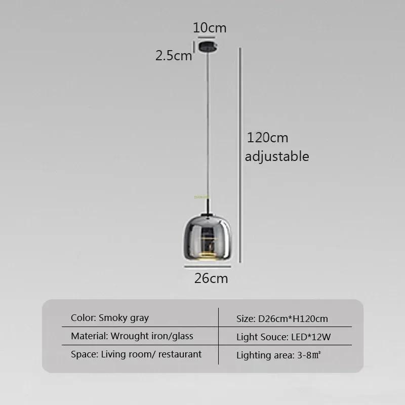 Glass LED Pendant Light Nordic Hanging Lamp For Dining Room Restruant Bar Indoor Decor Lighting Bedroom Bedside Led Ligh Fixture