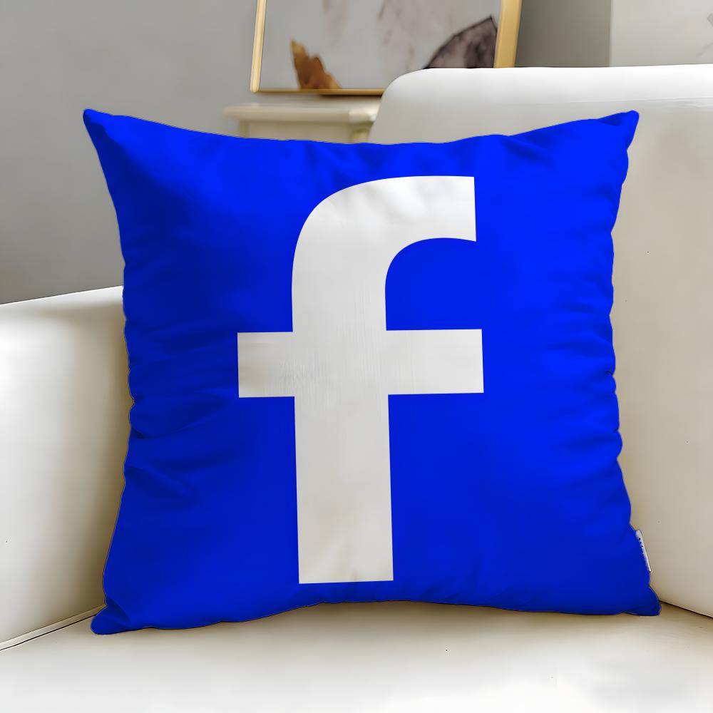 Popular Social Platform Facebook Cushion Cover Soft & Easy-Wash Pillow Case – Versatile for Couch, Bed, Travel and Office