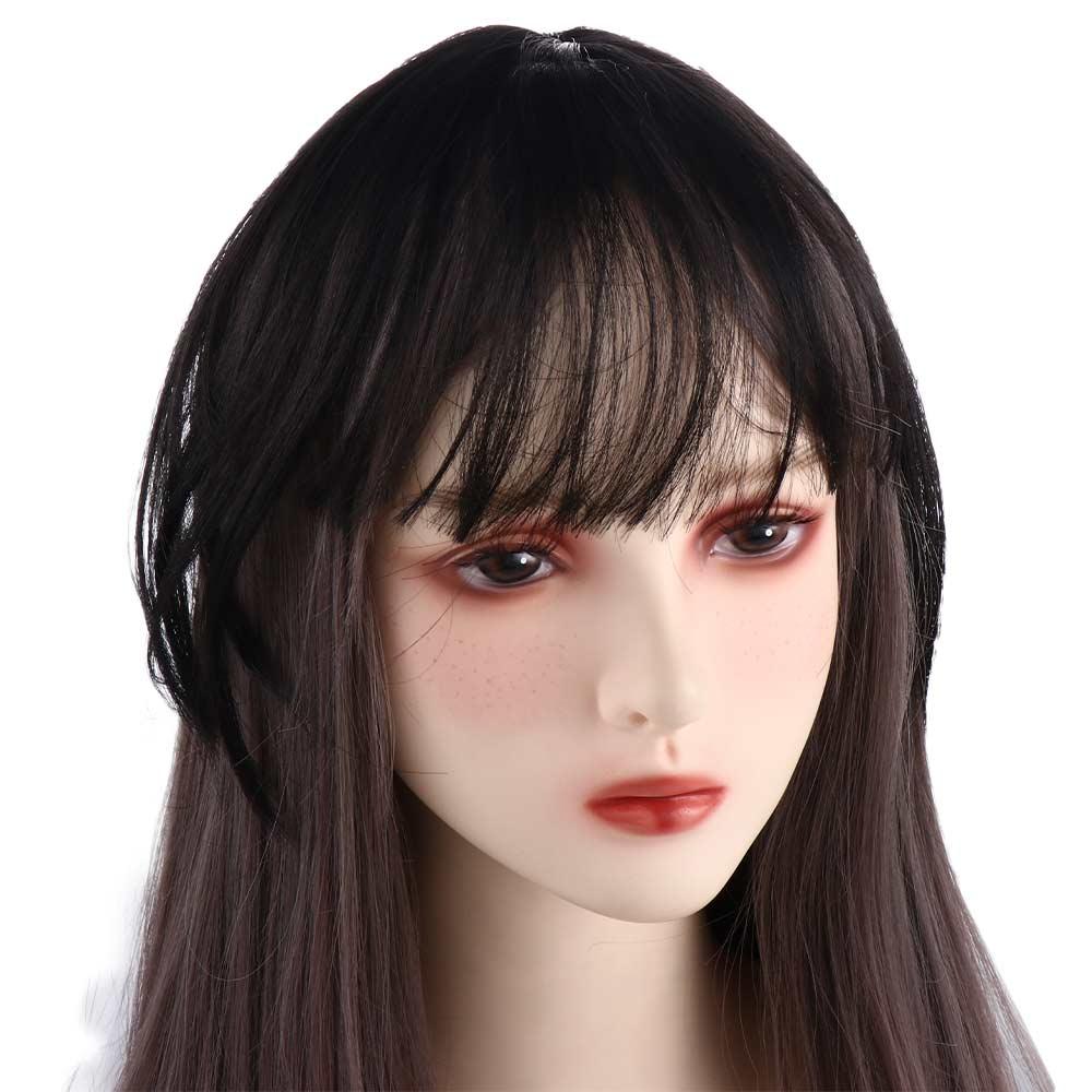 Natural 3D Topper Women Hairpiece Clip In Neat Fake Hair Bangs Air Bangs Fringe Front Wigs Wig