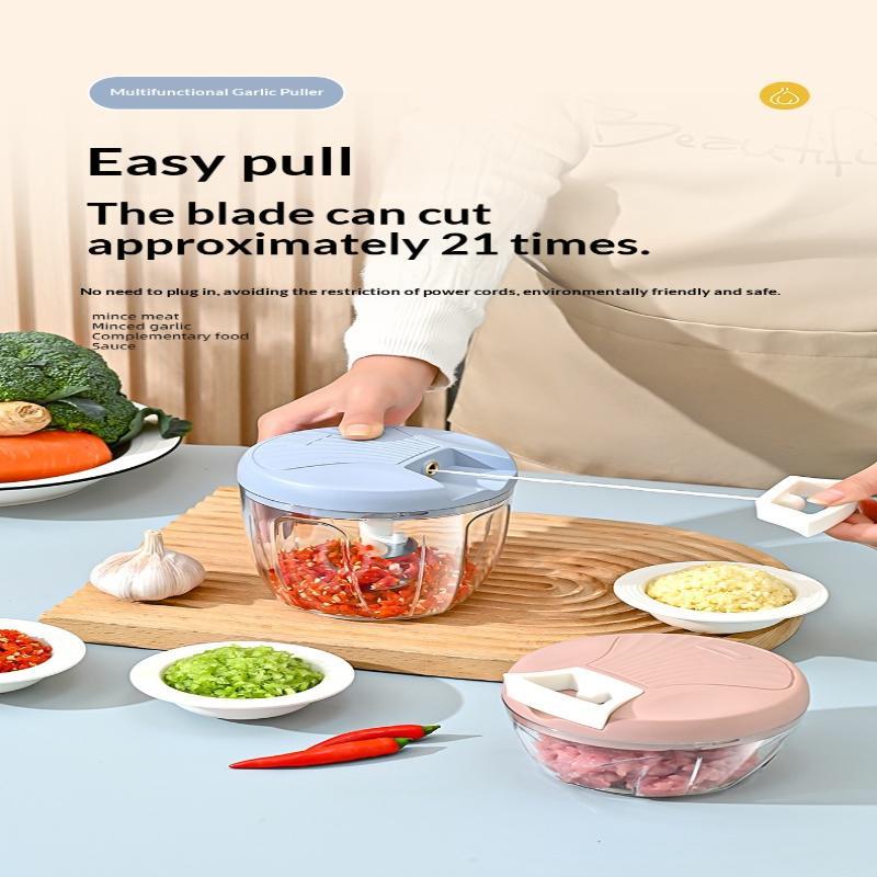 Manual Pull Crusher Food Chopper Sharp Stainless Steel Manual Meat Mincer Garlic Chopper Rotate Garlic Press Kitchen Accessories