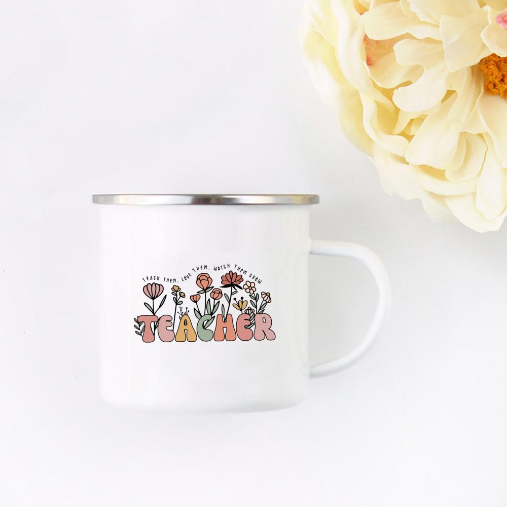 Teach Them Love Them Watch Them Grow Cute Teacher Floral Mug Back To School Teacher Appreciation Gift Teachers's Coffee Cup