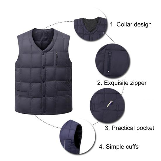 Pánská vesta s výstřihem do V, bez rukávů, jednobarevná, jednořadá, vestový kabát s kapsami, větruodolná, zateplená, prošívaná spodní vesta, bunda