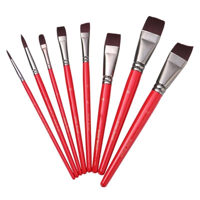 8 Stück Künstler-Pinsel Körperbemalungs-Pinsel Nylonhaar Malpinsel Gesichtsfarbe Pinsel Zeichenbedarf