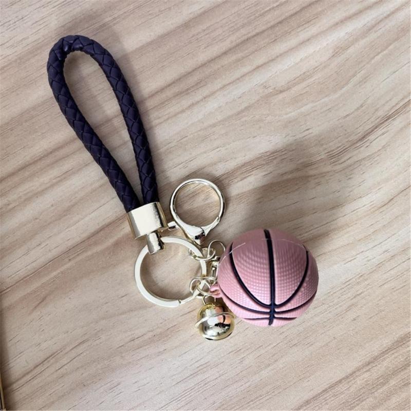Fashion Simple Basketball Bells Charm Keychains Unique Ornaments Keyring Backpacks Handbag Charm Pendant Key Holder