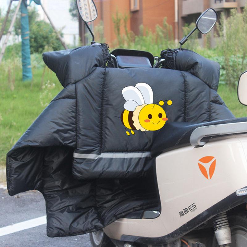 Zimowa osłona przedniej szyby do samochodu elektrycznego i motocykla - Wyściełana polarem, Pogrubiona, Wodoodporna, Wiatroszczelna, Ochrona przed zimnem.