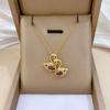 Classic Couple Swan with Purple Zircon Pendant Necklaces For Women Stainless Steel Chain Necklace Jewelry Accessories Gifts