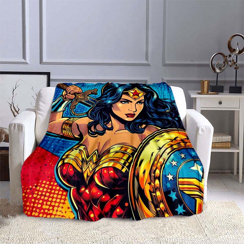 The New Wonder Woman Print Blanket Is a Warm and Comfortable Flannel Blanket, Suitable for Bedrooms, Sofas, Beds, Chairs, Picnic