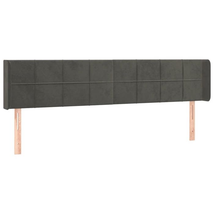 VidaXL Tête de Lit à LED Meuble de Chambre à Coucher Accessoire de Lit Double Tête de Cadre de Lit Intérieur Gris Foncé 3123303
