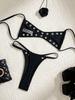 XS - L Halter Mini Micro Thong Bikini Women Swimwear Female Swimsuit Two-pieces Bikini Set Metal Rings Bather Bathing Suit Swim