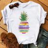 Maycaur Tee Women T-shirt Summer Short Sleeve Avocado Print Clothes Fashion  Cartoon Fruit Graphic T Shirt Kawai Female Tops TEE