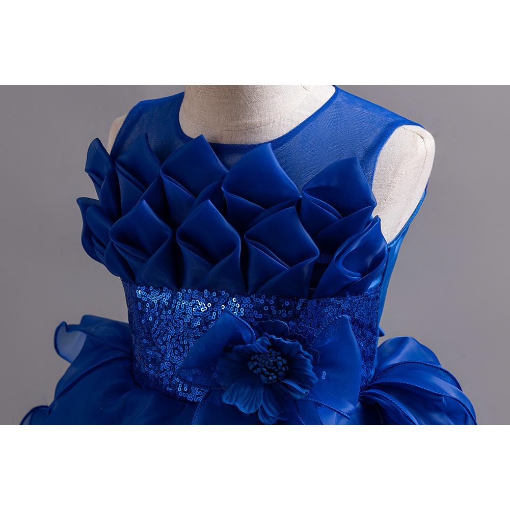 Girls Dress Flower Girl Tail Dress Organza Cake Princess Child Dress Wedding Pom Pom Dress  Little Girl's Favourite Dress Dresses