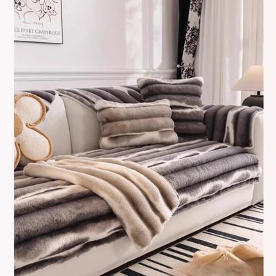 Cuscino per Divano in Peluche Ispessito Antiscivolo Copridivano in Pelle Nuovo Morbido Cuscino per Divano in Peluche di Coniglio Autunno Inverno Cuscino per Divano Francese