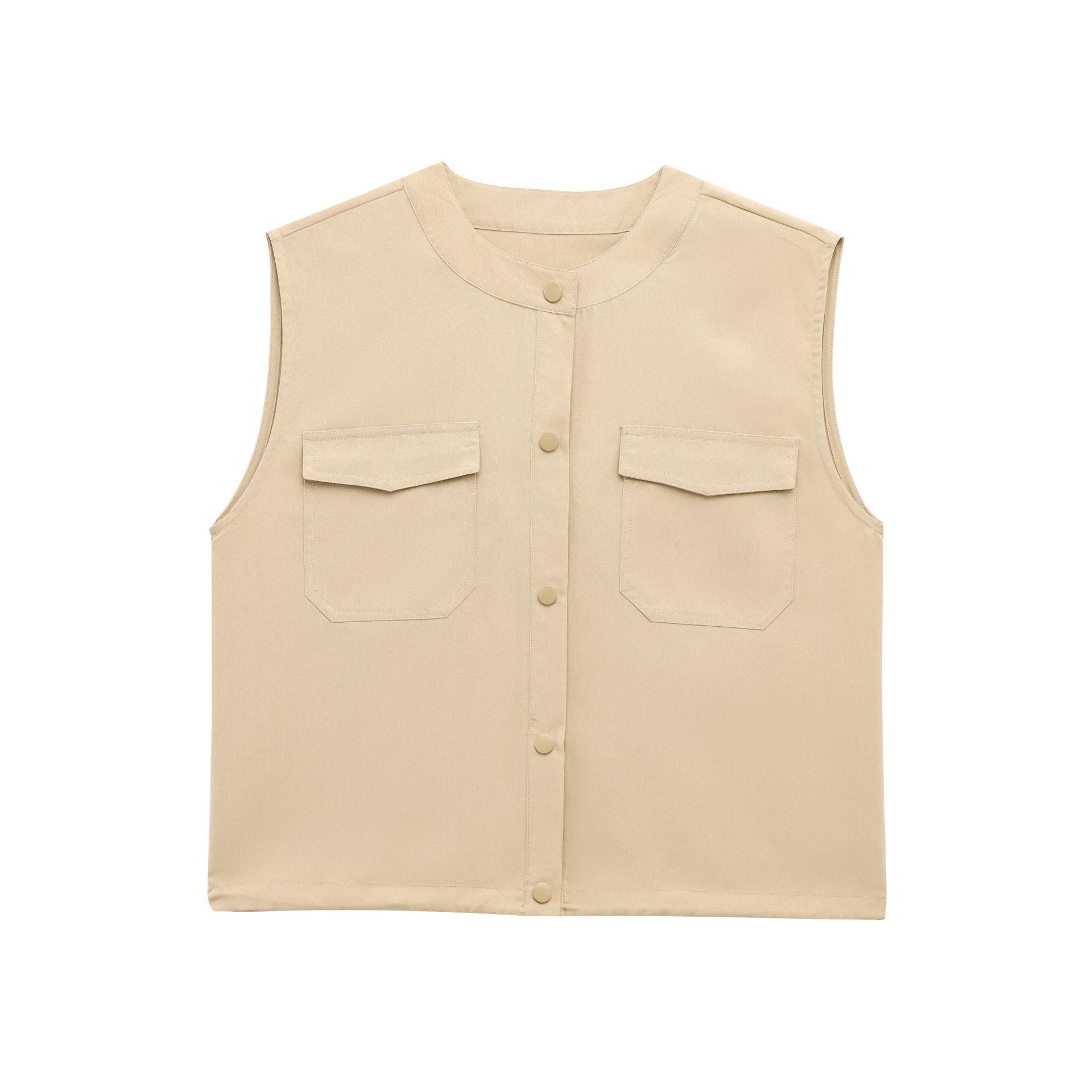 

2025 Spring Women s Slim-Fit Elastic Hem Vest Small