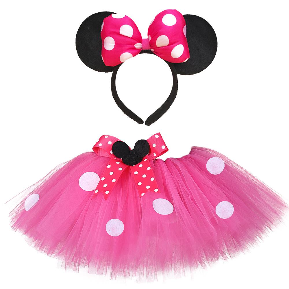 European & American Cartoon Minnie Tutu Skirt - Mesh Princess Tulle for Girls XS